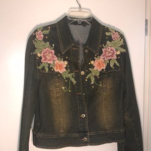 Laity Embroidered Jean Jacket Never Worn
